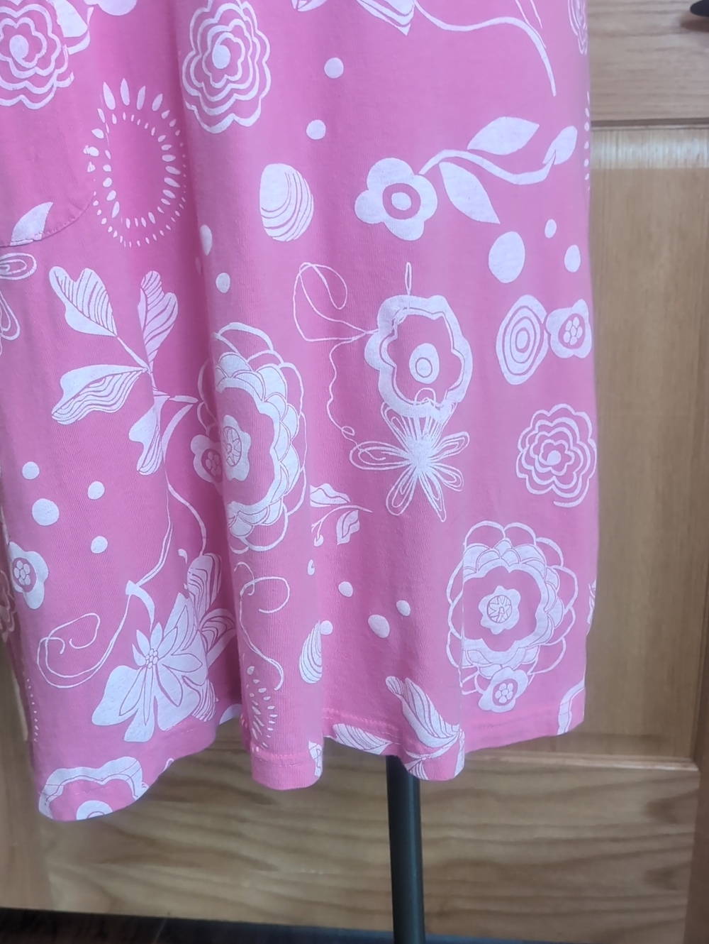 Sz L/XL Fresh Produce Pink Floral Scoop-Neck Shift Dress - Picture 3 of 7